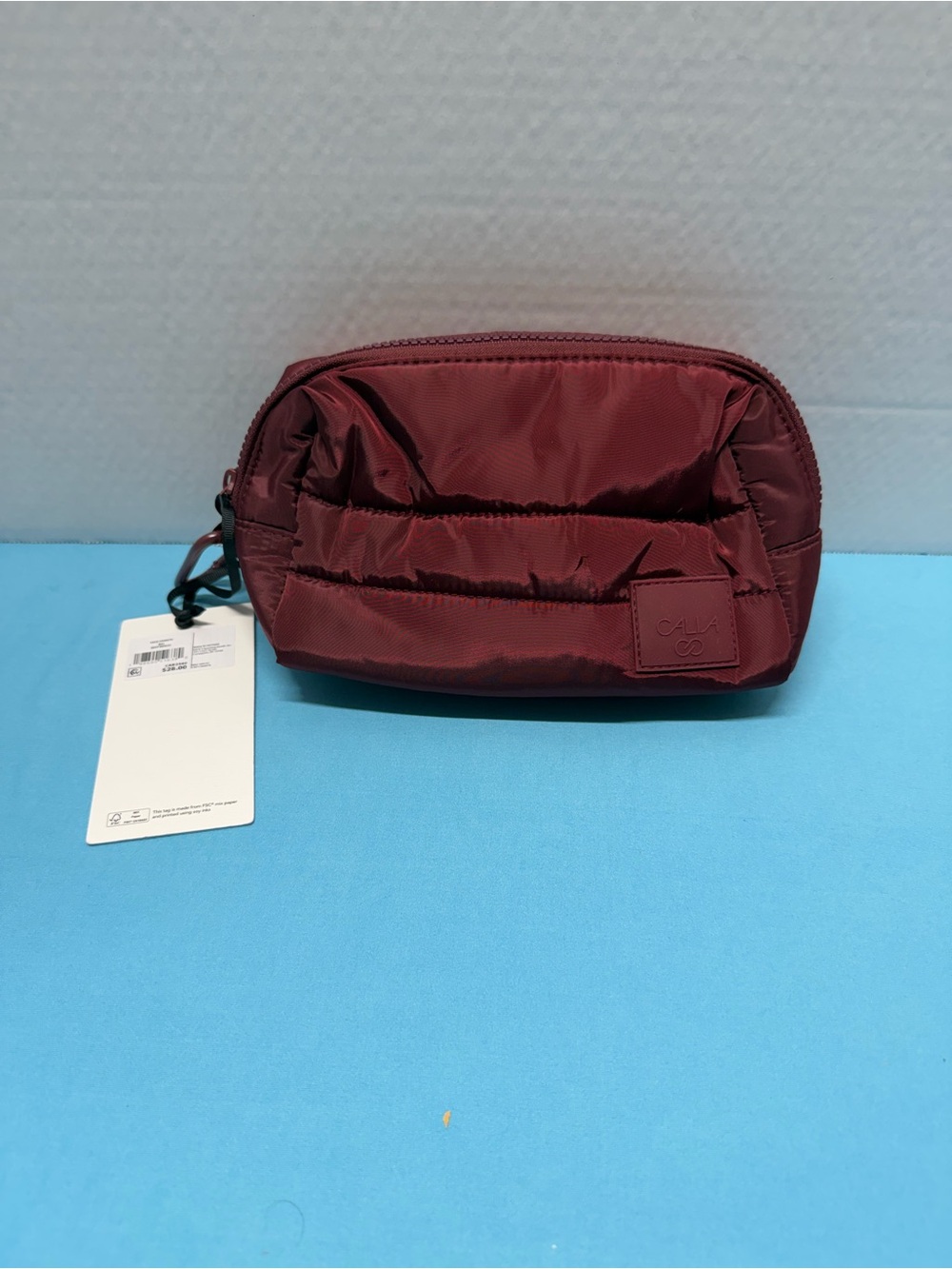 CALIA by Carrie Underwood Quilted Cosmetic Pouch in Burgundy